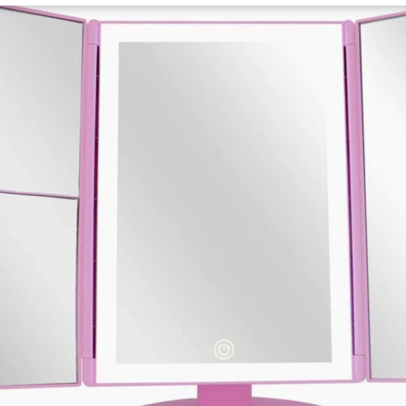 Barbie 🌴  Trifold LED Tri-Tone Makeup Mirror with Magnifiction NWT - Picture 13 of 13